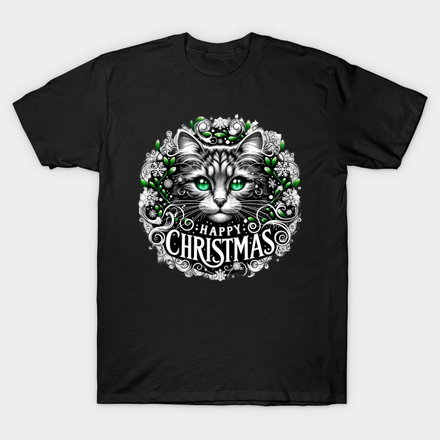 Cat with Green Eyes T-Shirt by Nord Ice